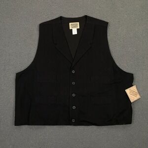 Frontier Classics Gunfighter Vest Men 3XL Black Twill Old Western Pioneer Cowboy